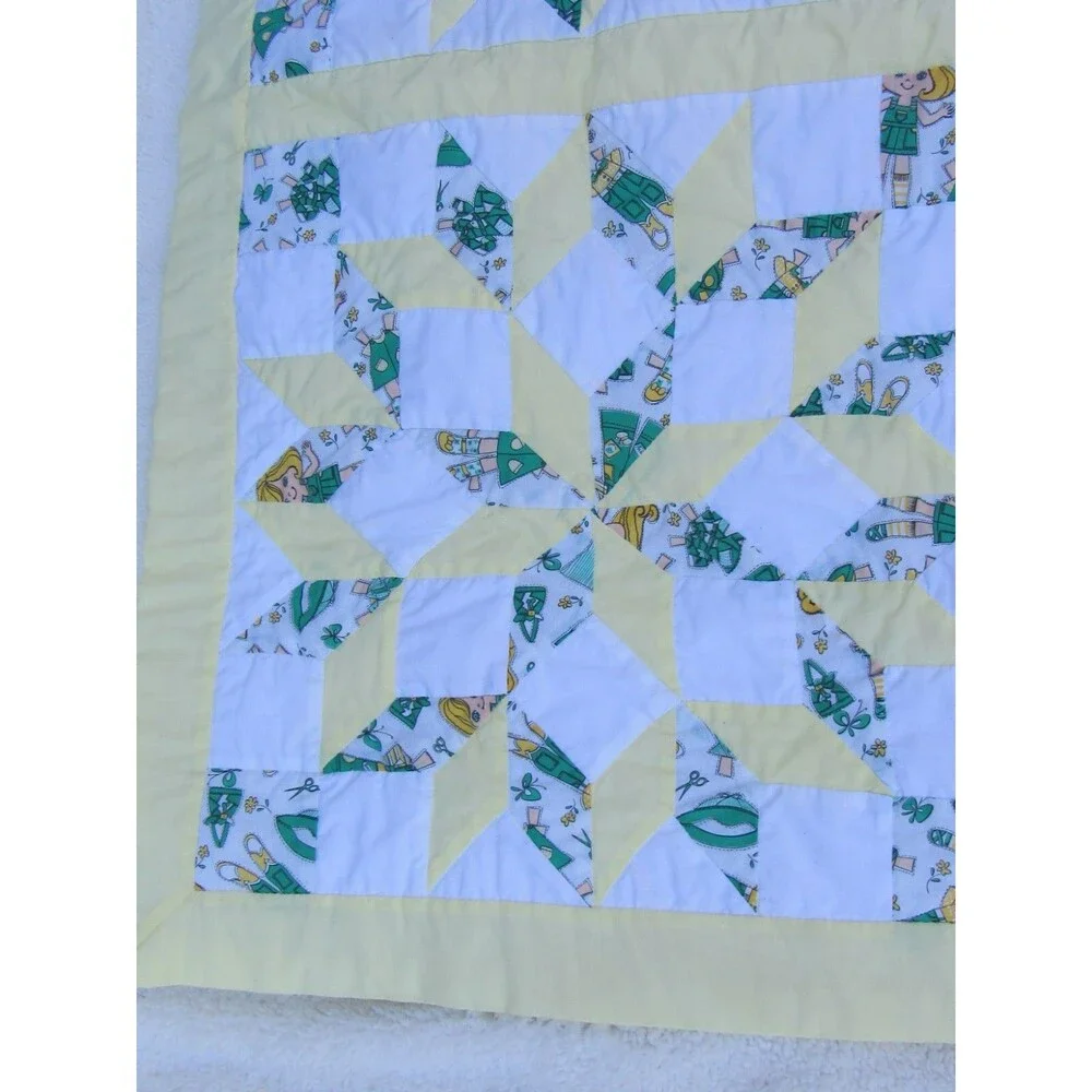 Quilt Doll Making Pattern Handmade Joycer Baby Blanket Yellow Washable Vintage